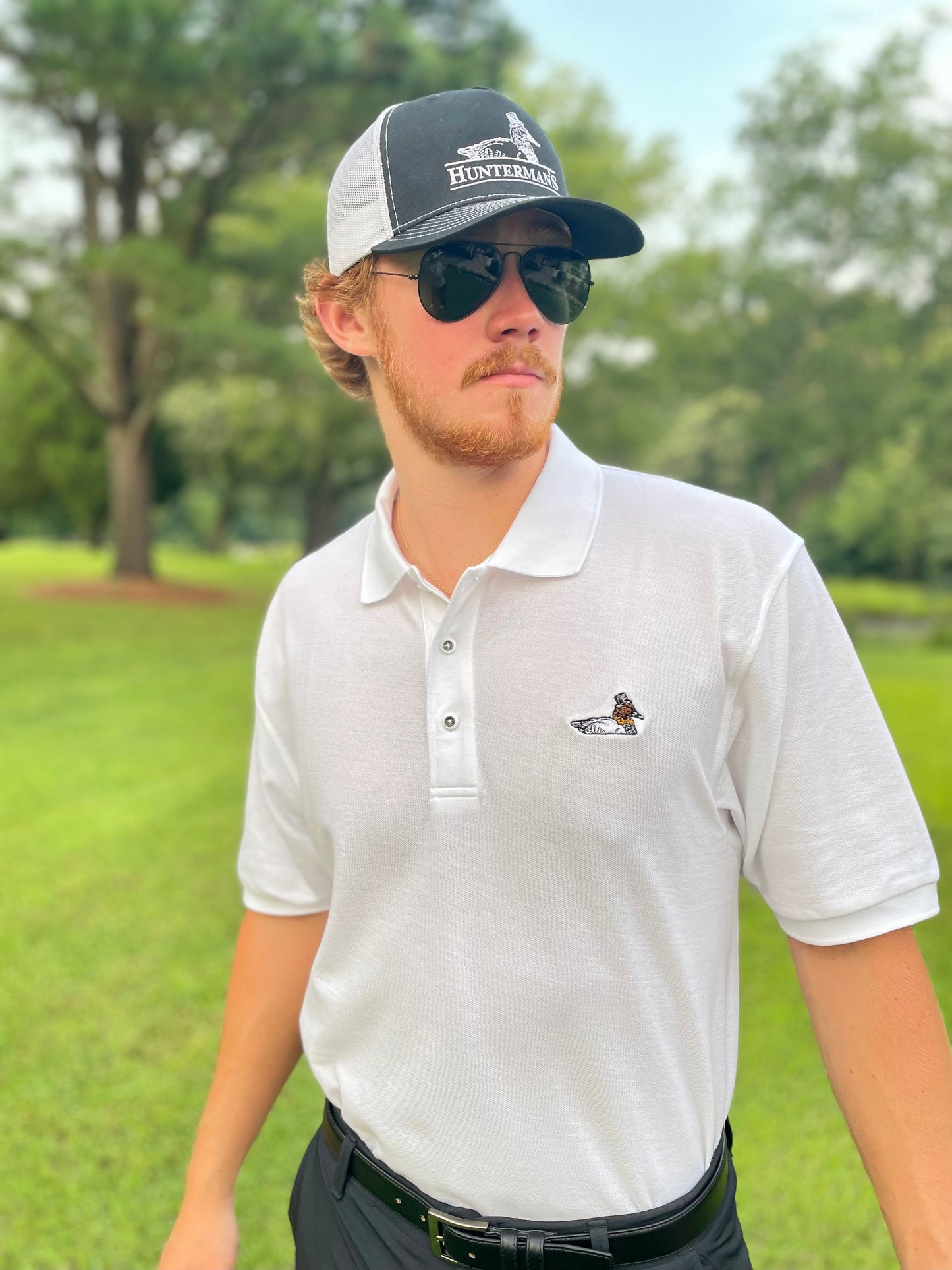 White Hunterman's Polo - Hunterman's Apparel